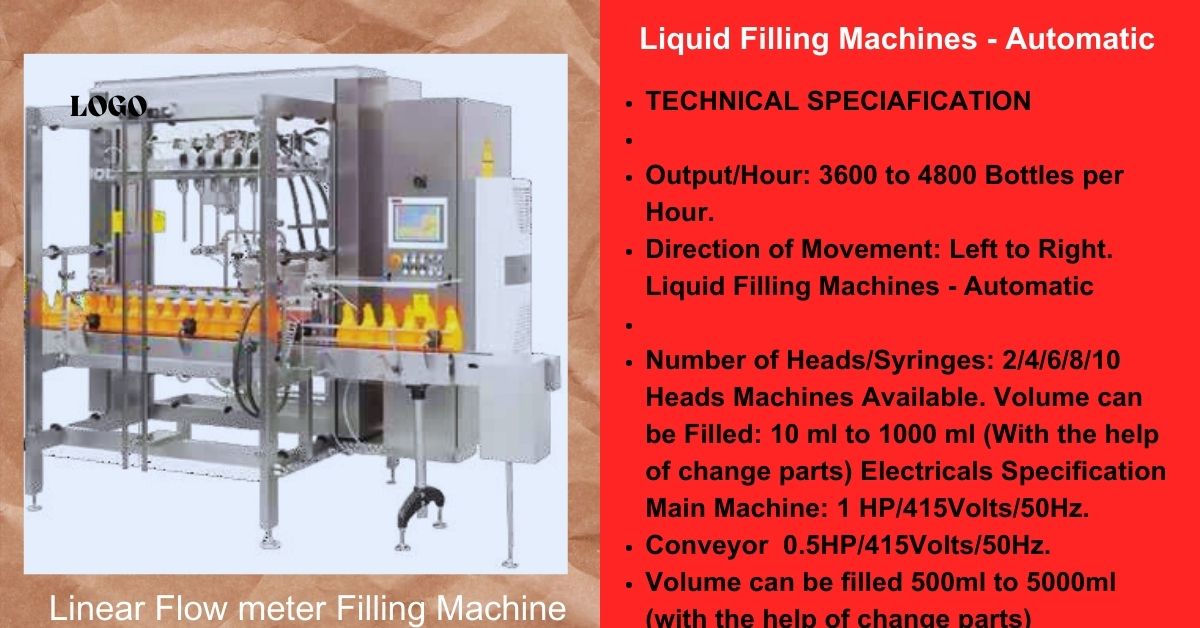 V.L. Engineers Linear Flow meter Filling Machine